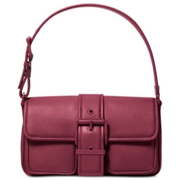 Michael Kors Handbags - NEW Michael Kors Colby Medium Leather Shoulder Bag Mulberry Buckle Flap Purse